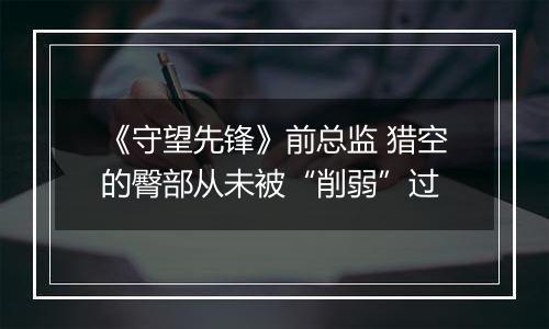 《守望先锋》前总监 猎空的臀部从未被“削弱”过