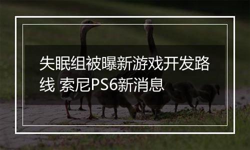 失眠组被曝新游戏开发路线 索尼PS6新消息