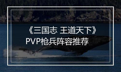《三国志 王道天下》PVP枪兵阵容推荐
