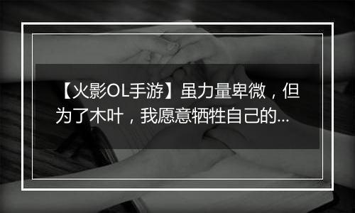 【火影OL手游】虽力量卑微，但为了木叶，我愿意牺牲自己的生命！——S忍 丸星古介登场！
