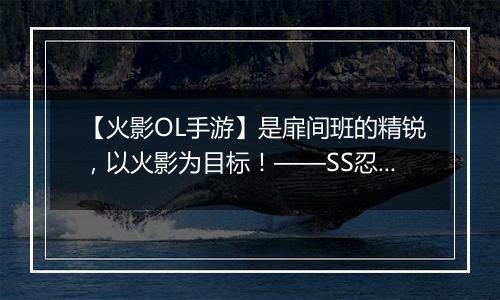 【火影OL手游】是扉间班的精锐，以火影为目标！——SS忍 猿飞日斩[火影继承人]登场！