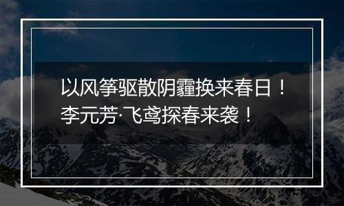 以风筝驱散阴霾换来春日！李元芳·飞鸢探春来袭！