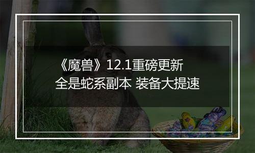 《魔兽》12.1重磅更新 全是蛇系副本 装备大提速