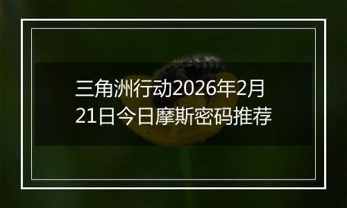 三角洲行动2026年2月21日今日摩斯密码推荐