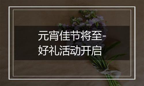 元宵佳节将至-好礼活动开启