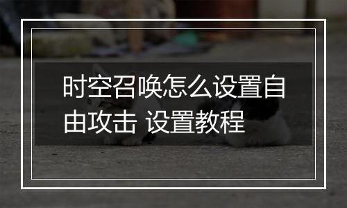 时空召唤怎么设置自由攻击 设置教程