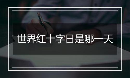世界红十字日是哪一天