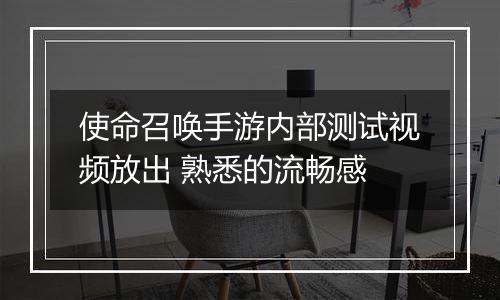 使命召唤手游内部测试视频放出 熟悉的流畅感