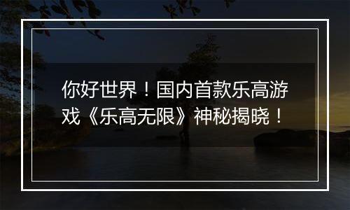 你好世界！国内首款乐高游戏《乐高无限》神秘揭晓！