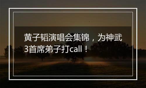 黄子韬演唱会集锦，为神武3首席弟子打call！