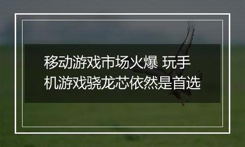 移动游戏市场火爆 玩手机游戏骁龙芯依然是首选
