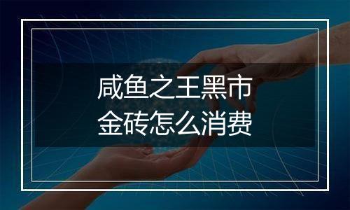 咸鱼之王黑市金砖怎么消费