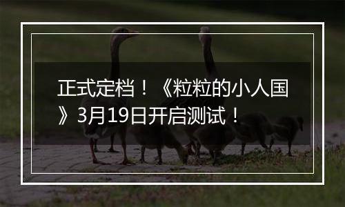 正式定档！《粒粒的小人国》3月19日开启测试！