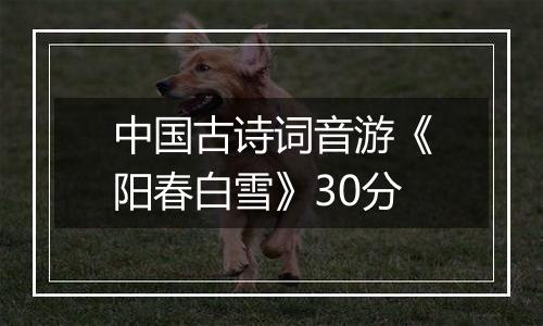 中国古诗词音游《阳春白雪》30分