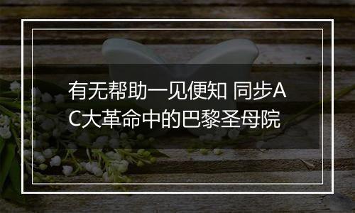 有无帮助一见便知 同步AC大革命中的巴黎圣母院