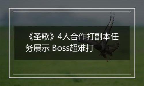 《圣歌》4人合作打副本任务展示 Boss超难打