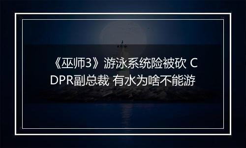《巫师3》游泳系统险被砍 CDPR副总裁 有水为啥不能游