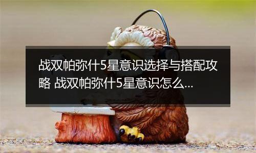 战双帕弥什5星意识选择与搭配攻略 战双帕弥什5星意识怎么选