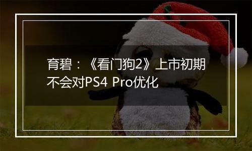 育碧：《看门狗2》上市初期不会对PS4 Pro优化