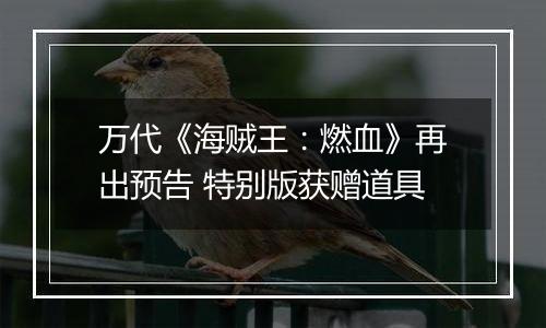 万代《海贼王：燃血》再出预告 特别版获赠道具