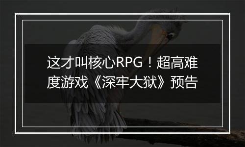 这才叫核心RPG！超高难度游戏《深牢大狱》预告