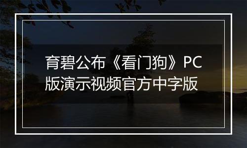 育碧公布《看门狗》PC版演示视频官方中字版