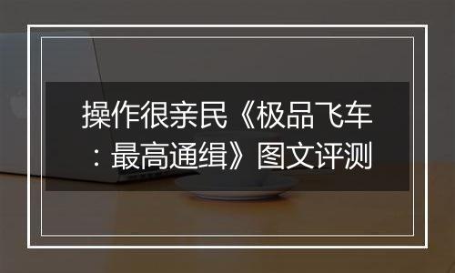 操作很亲民《极品飞车：最高通缉》图文评测