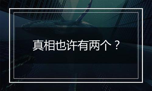 真相也许有两个？