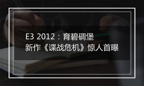 E3 2012：育碧碉堡新作《谍战危机》惊人首曝
