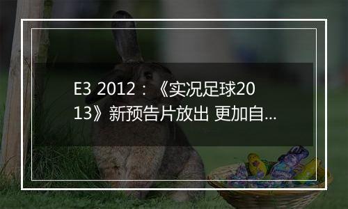 E3 2012：《实况足球2013》新预告片放出 更加自由细腻