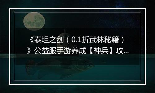 《泰坦之剑（0.1折武林秘籍）》公益服手游养成【神兵】攻略