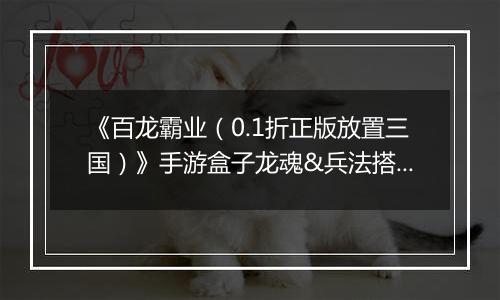 《百龙霸业（0.1折正版放置三国）》手游盒子龙魂&兵法搭配