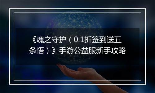 《魂之守护（0.1折签到送五条悟）》手游公益服新手攻略