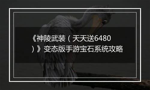 《神陵武装（天天送6480）》变态版手游宝石系统攻略