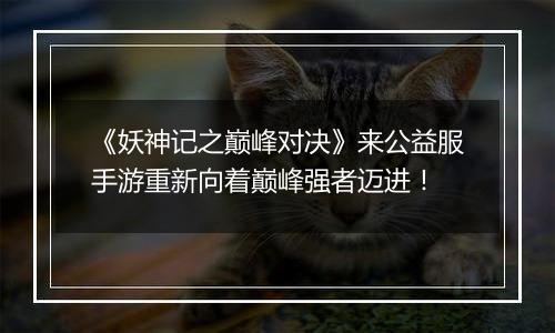 《妖神记之巅峰对决》来公益服手游重新向着巅峰强者迈进！