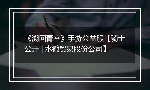 《溯回青空》手游公益服【骑士公开 | 水獭贸易股份公司】