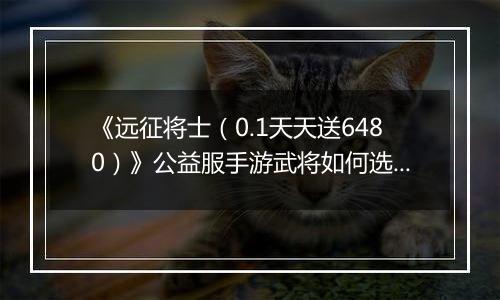 《远征将士（0.1天天送6480）》公益服手游武将如何选择？