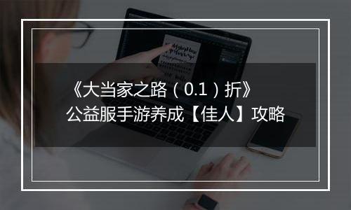 《大当家之路（0.1）折》公益服手游养成【佳人】攻略