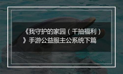 《我守护的家园（千抽福利）》手游公益服主公系统下篇