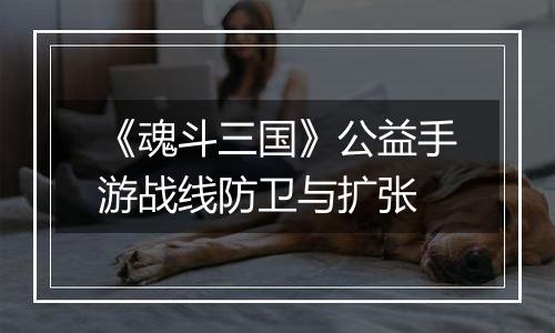 《魂斗三国》公益手游战线防卫与扩张