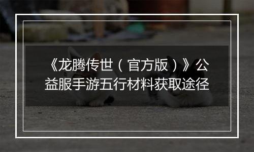 《龙腾传世（官方版）》公益服手游五行材料获取途径