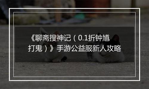 《聊斋搜神记（0.1折钟馗打鬼）》手游公益服新人攻略