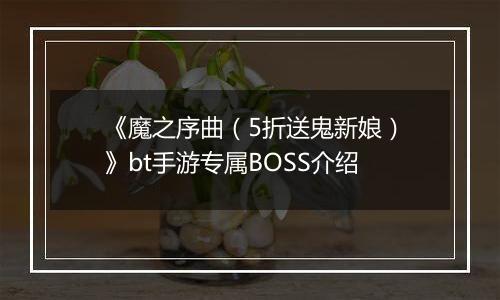 《魔之序曲（5折送鬼新娘）》bt手游专属BOSS介绍