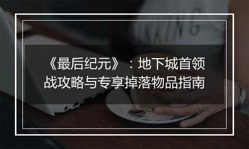 《最后纪元》：地下城首领战攻略与专享掉落物品指南