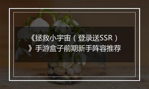 《拯救小宇宙（登录送SSR）》手游盒子前期新手阵容推荐