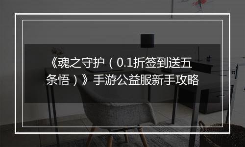 《魂之守护（0.1折签到送五条悟）》手游公益服新手攻略