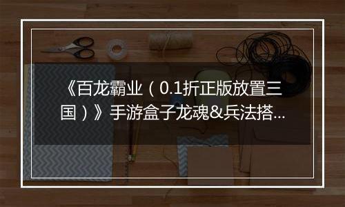 《百龙霸业（0.1折正版放置三国）》手游盒子龙魂&兵法搭配