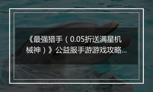 《最强猎手（0.05折送满星机械神）》公益服手游游戏攻略大全