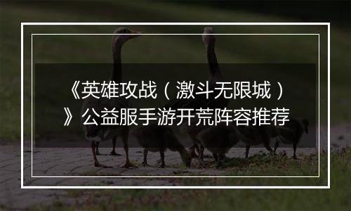 《英雄攻战（激斗无限城）》公益服手游开荒阵容推荐