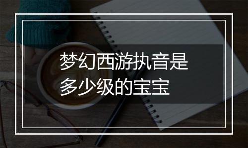 梦幻西游执音是多少级的宝宝